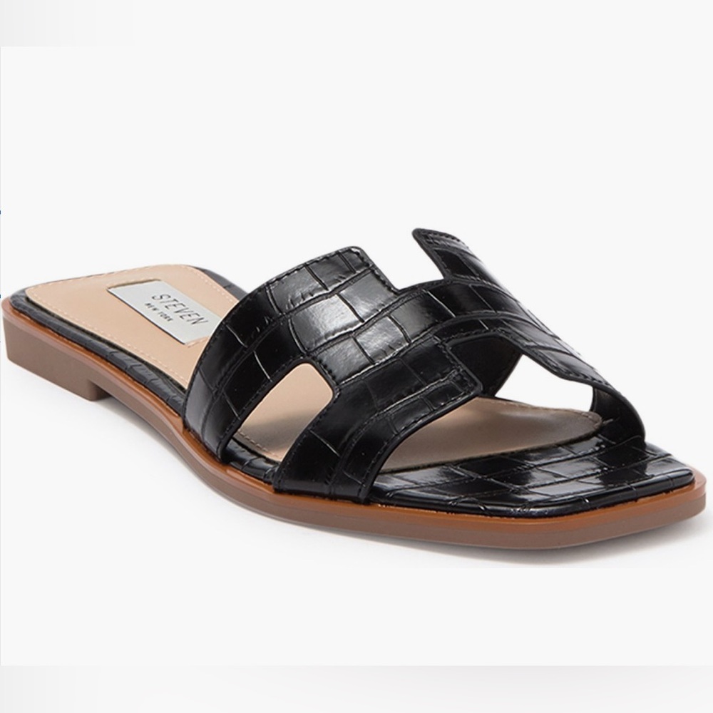 Steven New York Harlien Slide Sandals Crocodile